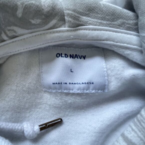 Old Navy Large Hooded Sweatshirt Hoodie Unisex Classic Marble Crosso Athleisure - Picture 7 of 7